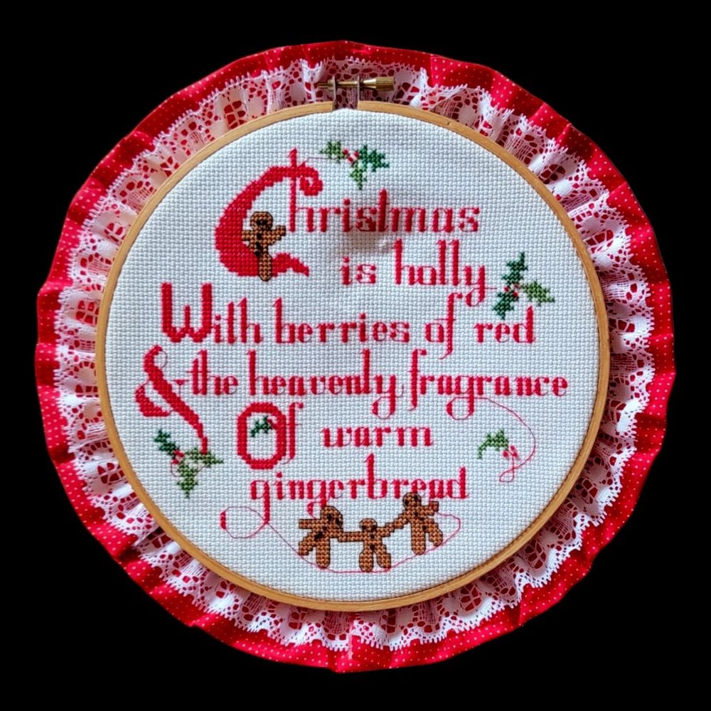 Christmas cross stich in hoop